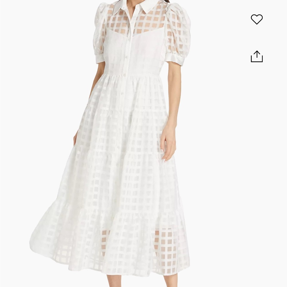 English Factory Grid Organza Midi-dress